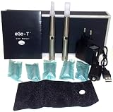 Zoom Produkt-Bild: elektrische Zigarette eGo-T Doppel Starterset silber (Edelstahl Look), inklusive 220V USB Lader und 7 Tankdepots