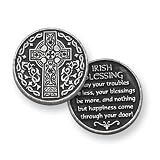 Pewter Finish Celtic Cross w/Irish Blessing