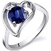Heart Shape 1.25 carats Blue Sapphire Solitaire Ring in Sterling Silver Available in Sizes 5 thru 9