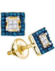 0.33CTW BLUE DIAMOND MICRO-PAVE EARRING