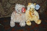 (2) Ty Cracker Barrel Beanie Baby Bears Cornbread & Herschel