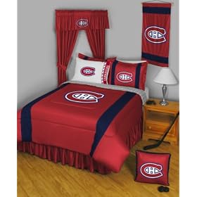 MONTREAL CANADIANS 6 pc QUEEN BEDDING SET Boys Comforter Sheets Sham NHL Hockey