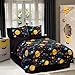 Veratex Rocket Star Bedding Collection Cotton 4-Piece Glow in the Dark Kids Comforter Full Size, Black