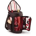 Meritage Wine-Cheese Shoulder Tote 2-Set Moka - Picnic Time #629-60-777
