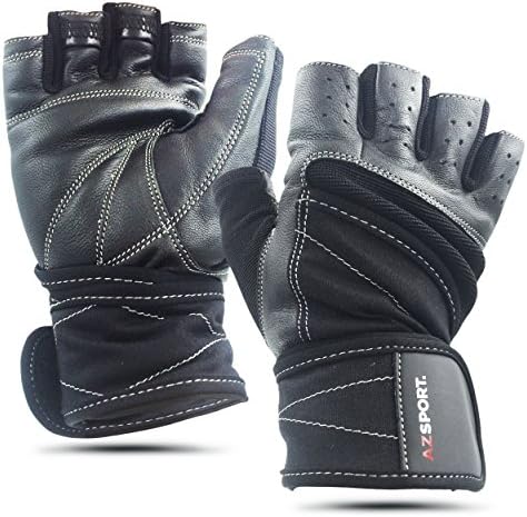 AZSPORT Training Gloves with Wrist Support, Best for Fitness Exercise, Gym and Weight Lifting, 1 Pair, Black