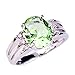 Psiroy 925 Sterling Silver Plated Oval Shaped Simulated Green Amethyst Ring Size 9