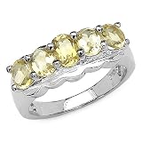 1.85 Carat Genuine Citrine .925 Silver Ring