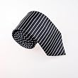 Black Stripes Woven Silk Neckie Present Box Set Black mens style T8188