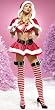 Sexy Santa Mrs Claus Costume With Candy Cane Accent