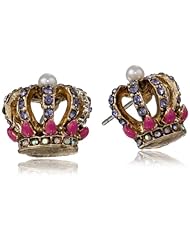 Betsey Johnson "Imperial Princess" Crown Stud Earrings