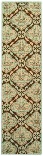Safavieh Chelsea Collection HK715A-210 Hand-Hooked Brown and Blue Wool Area Runner, 2-Feet 6-Inch by 10-Feet