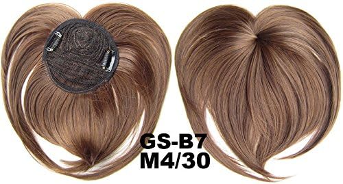 Beauty Wig World Bright Brown Synthetic Clip-in Hair Bang Full Fringe Short Straight Hair Extension