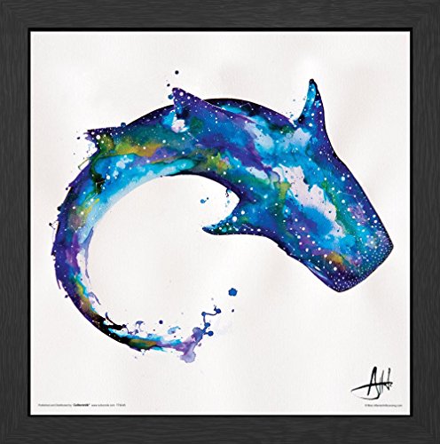 Marc Allante Whale Shark Modern Contemporary Animal Decorative Art Poster Print, Framed 12x12