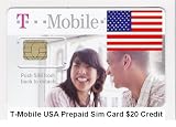 T-mobile USA Prepaid Sim Card with $20 Credit