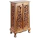 EXP Handmade Asian Furniture - 40" Flower Vines Storage Cabinet / End Table - Natural Finish