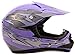 Youth Offroad Gear Combo Helmet Gloves Goggles DOT Motocross ATV Dirt Bike MX Motorcycle Purple - XL