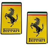 2 X Ferrari Real Aluminum Rare Car Square Logo Badge Emblems (Pair Set) for 512 308... 