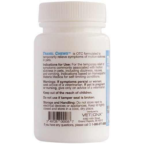 VETiONX Travel Chews Safe, Natural Motion Sickness Relief for Cats