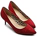 Ollio Women's Shoe Faux-Suede D'Orsay Pointed Toe Multi Color Pump