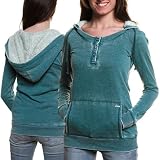 Roxy Women’s “Ice Cap” Fleece Lined Hood Pullover Hoodie Blue 474693-AGL