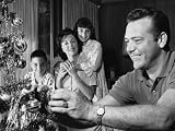 Family in Living Room, Father Decorating Christmas Tree Photographic Poster Print, 18x24