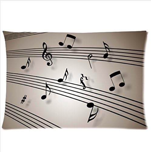 Personalized funny music notes pattern soft Satin pillowcase,Zipper pillow cases 20"(W)x30"(L)one side