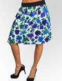 Plus Size Purple Rose Print Skirt