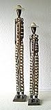 2 Kolonial-Figuren aus Holz im Set, 100cm/80cm