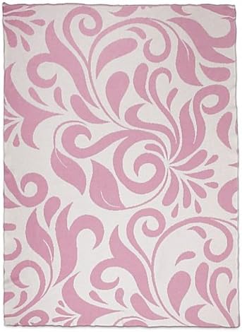 Sleeping Partners Swirl Vine Knit Throw Blanket in Pink