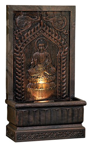 Sitting Buddha Panel Natural Finish Fountain