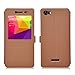 BLU Life XL case, KuGi BLU Life XL case - MX style ultra-thin PU Leather Case for BLU Life XL - LTE 5.5 inch smartphone. (Brown)