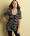 Club Shorts - Charter Club Sweater, Short Sleeve Striped Cardigan Black/White L