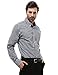Bentibo Mens Black Gingham Long Sleeve Casual Button Down Cotton Dress Shirt