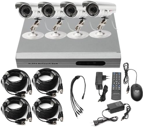 Ouku 4CH Home Security DVR CCTV Surveillance Camera System With 4 Outdoor Night Vision IR Surveillance Cameras No Hard Drive