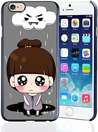 PEP Cute Crying Rain Girl Lovely Image Pattern Hard Plastic Back Case Cover for iphone 6 4.7 Inch
