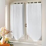 Paire de voilage (60XH160 cm) Luminea uni Blanc
