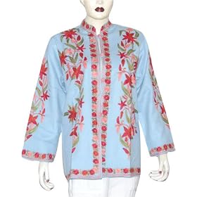 Ladies Vest - Outerwear Jacket Wool Fabric Handmade in Kashmir Size XL by ShalinCraft
