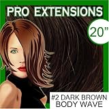 Pro Extensions Body Wave 20 x 39 #2 Dark Brown 100% Clip on in Human Hair Extensions
