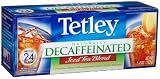 Tetley Naturally Decaffeinated Iced Tea Blend, Family Size, 24 Count ROUND Tea Bags, 5.4 Ounce Boxes (Pack of 6)