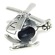 925 Sterling Silver Helicopter Charm Bead