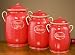 Kitchen & Housewares : Avignon Tuscan Large Potato, Flour, Beans Covered Jars - Red