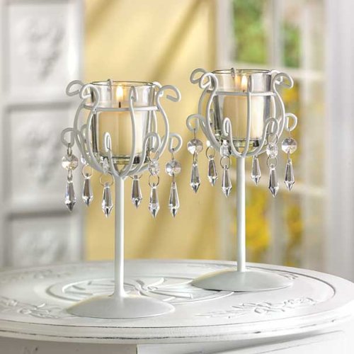 40 WEDDING CRYSTAL DROP CANDLEHOLDER CENTERPIECES