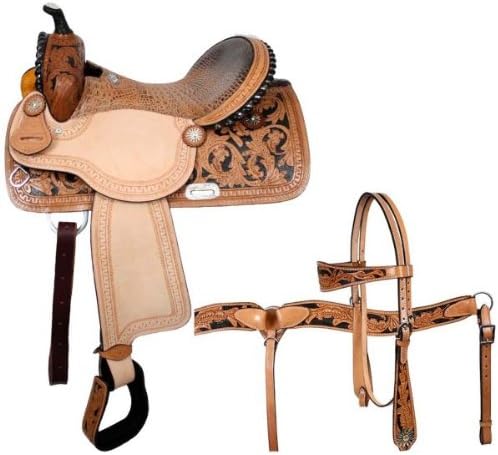 14" Western Pleasure Barrel Racer Saddle WITH TACK SET