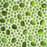 GLASS MOSAIC COBBLESTONE GREEN