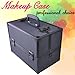 Aluminum Makeup Cosmetic Train Storage Case w Key Lock Jewelry Artist Box Black