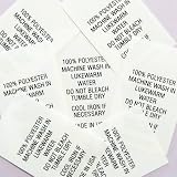 100% Polyester Machine Wash Warm Care Tags #14 (Qty 100)