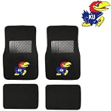 KU University of Kansas Jayhawks Car Truck SUV Front & Rear Seat Carpet Floor Mats - 4PC