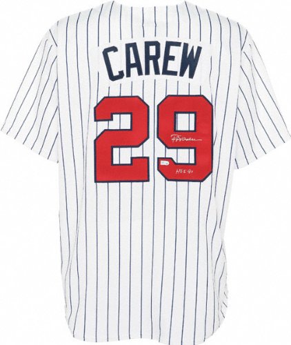 Rod Carew Autographed Jersey | Details: Minnesota Twins, HOF 91 Inscription