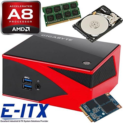 Gigabyte GB-BXA8G-8890 BRIX Gaming Complete System with 8GB Memory, 120GB SSD, 1TB HDD, WiFi & Bluetooth Pre-Installed