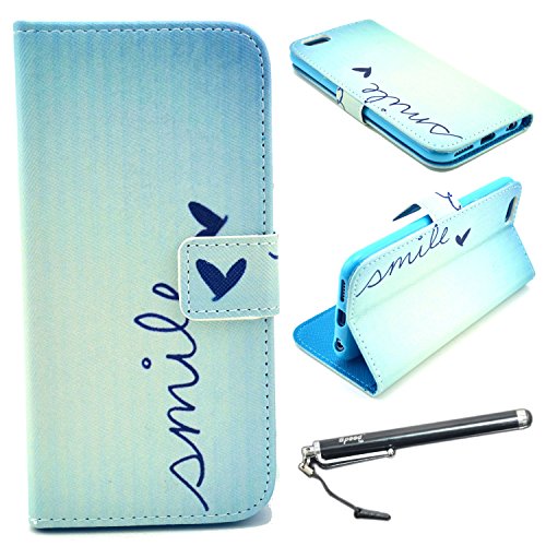 iPhone 6 Case, iPhone 6 4.7″ Case, Speedtek Smile Pattern Premium PU Leather Wallet Flip Protective Skin Case with Magnetic Closure for Apple iPhone 6 6G 4.7″ (2014) (Built-in Credit Card/ID Card Slot) iPhone 6 Case, iPhone 6 4.7″ Case, Speedtek Smile Pattern Premium PU Leather Wallet Flip Protective Skin Case with Magnetic Closure for Apple iPhone 6 6G 4.7″ (2014) (Built-in Credit Card/ID Card Slot)